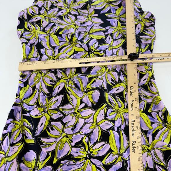 Vero Moda Dress Womens Large Purple Floral Kyra Maxi Slip Side Slip Tie Shoulder - Picture 9 of 10